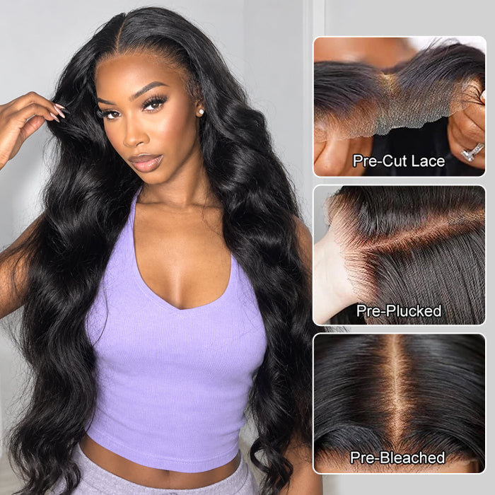 Skin Melt Body Wave 5x5 HD Lace Closure Wigs Pre-Plucked LaceClosure Human Hair Wig