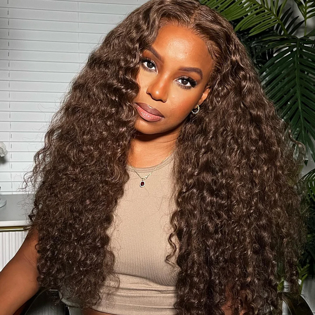 Pre-All Glueless Ready & Go Wig #4 Chocolate Brown 8*5 Pre Cut HD Lace Closure Wigs