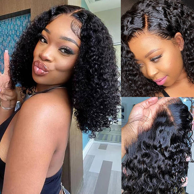 2 Wigs Set | Silky Straight 13x4 HD Lace Frontal Wig & Skin Melt HD Lace 5x5 Curly Bob Wig