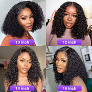 Curly Hair Short Bob Pre Plucked Glueless Lace Front  Wigs 100% Human Hair Curly Bob Lace Front Wigs