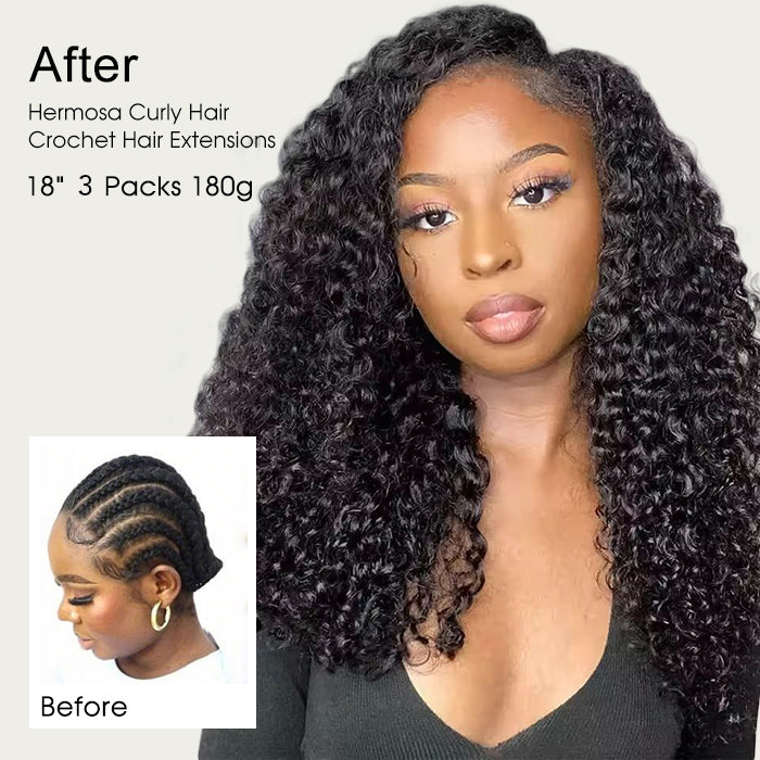 Feather Crochet Hair Curly Pre-Looped Lightweight Human Hair Extension Protective Hairstyle