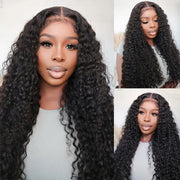 4C Edges Hairline Wig Deep Wave 8x5/13x6 HD Lace Front Wigs Human Hair With Curly Baby Hair Realistic Hairline