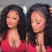 4C Curly Edges Hairline Glueless Curly Lace Front Human Hair Wig With Super Natural Hairline 220% Density