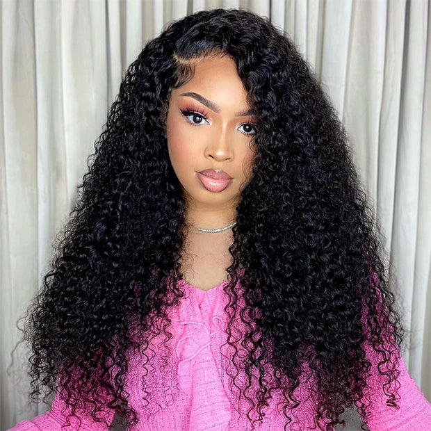 2 Wigs Set | Curly Hair 13x4 HD Lace Frontal Wig & #613 Blonde 5x5 HD Lace Bob Wig