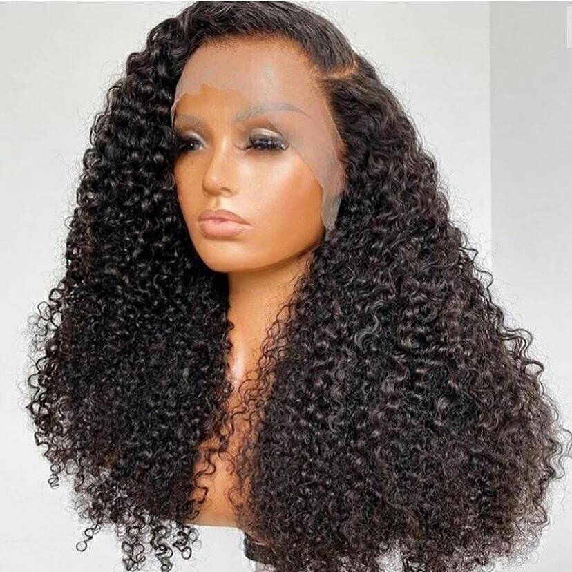 S M L Cap Size Glueless Curly 13*4 Frontal Wigs Human Hair HD Lace Pre Cut & Plucked & Bleached
