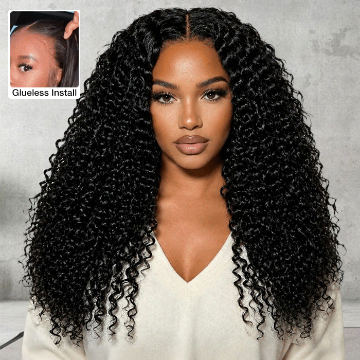 Glueless HD Lace Curly Human Hair Wig Pre Plucked 13x6 Lace Front Wigs For Women