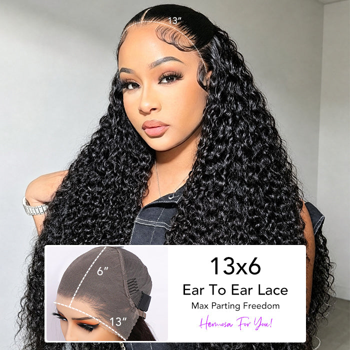 Glueless HD Lace Curly Human Hair Wig Pre Plucked 13x6 Lace Front Wigs For Women