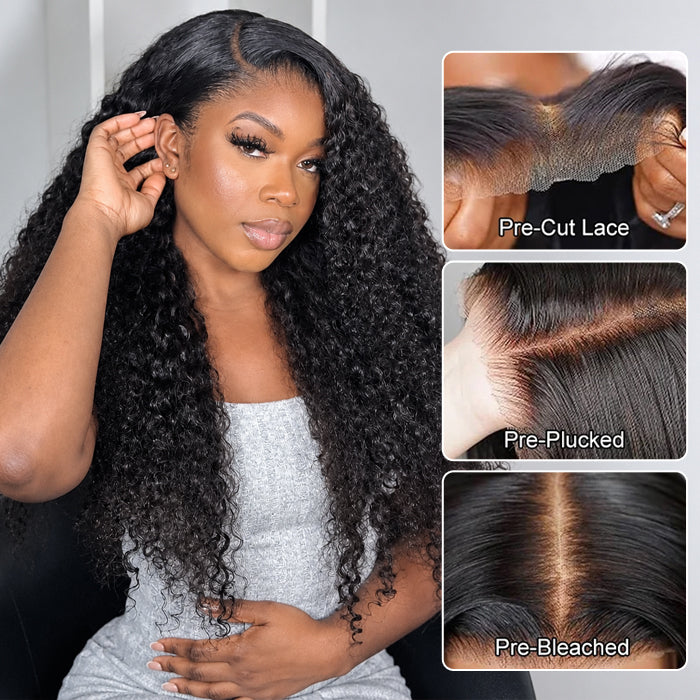Curly Hair 5x5 HD Lace Closure Wig 100% Virgin Human Hair Wigs Pre Plucked Hairline Glueless Wig