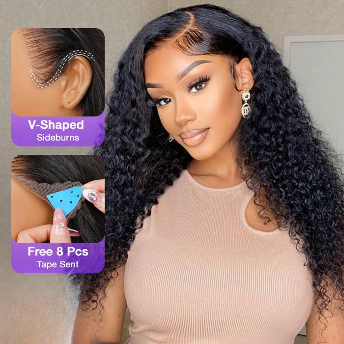 Virgin Brazilian Curly 13x4 HD Lace Ear-to-Ear Frontal Wig Invisible Knots Large & Small Cap Size 220% Density