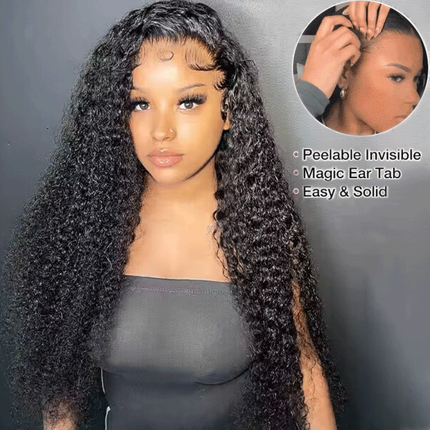 Glueless Curly Wig 13x4 Pre Cut Ear To Ear Lace Front Wigs With Pre Bleached & Pre Plucked Pre-All Wig