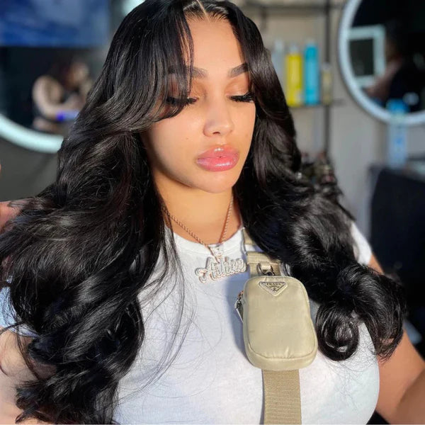 Face-Framing Curtain Bangs Body Wave Glueless 8×5 Pre-Cut HD Lace Wig Human Hair Wig With Layers Ship in 24H