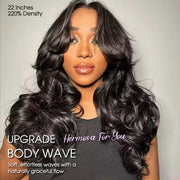 Curtain Bangs Face-Framing Upgraded Body Wave Glueless 13x4 13x6 HD Lace Human Hair Wigs for Women