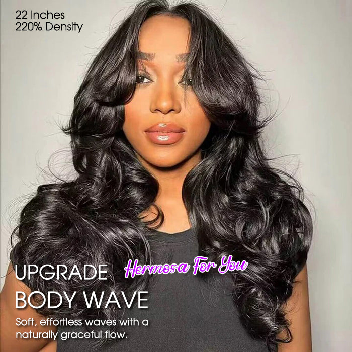 Curtain Bangs Face-Framing Upgraded Body Wave Glueless 13x4 13x6