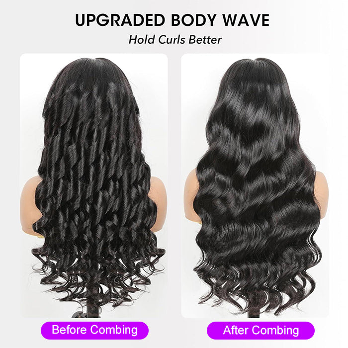 Curtain Bangs Face-Framing Upgraded Body Wave Glueless 13x4 13x6
