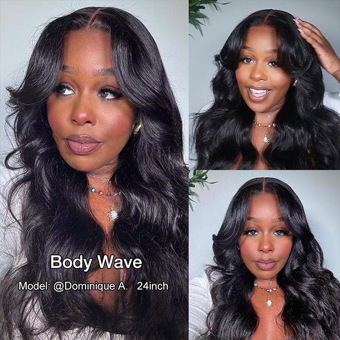 Face-Framing Curtain Bangs Body Wave Wig Glueless Pre Cut 8x5 HD Lace Ready To Go Wig Pre Plucked Pre Bleached