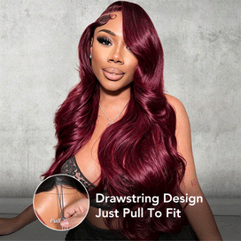 13x6 HD Lace Front Wig 99J Burgundy Colored Human Hair Wigs with Pre Plucked Hairline