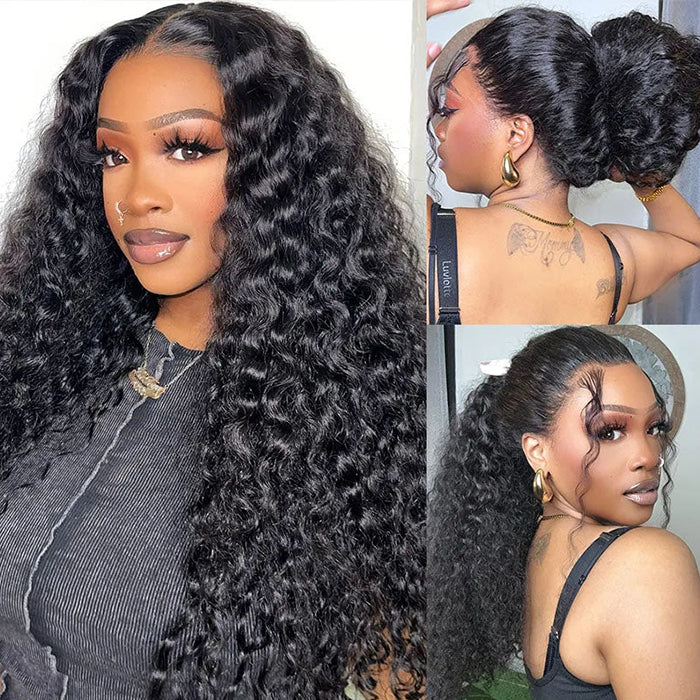 360 Full Lace Glueless Deep Wave Wigs with Invisi-String 