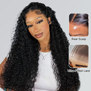 Put on go® Glueless Deep Wave 8x5 HD Lace Closure Wig Invisible Knots Large & Small Cap Size