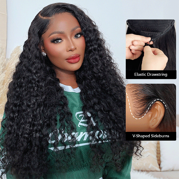 Deep Wave Frontal Wigs 13x6 HD Lace Front Human Hair Wigs with Baby Hair
