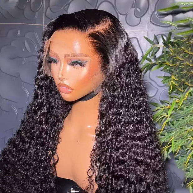 Deep Wave 13x4 HD Lace Front Human Hair Wigs Pre Bleached Knots Ship In 24H