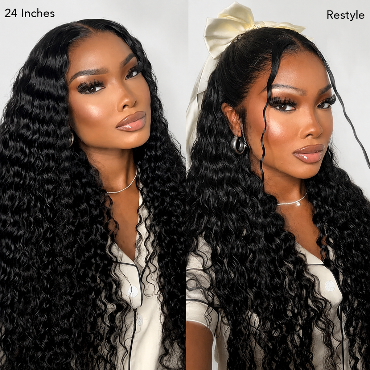 Skinlike HD Lace Brazilian Deep Wave Wigs Drawstring 13x6 Full Frontal Lace Wigs 100% Real Human Hair Wigs For Black Women