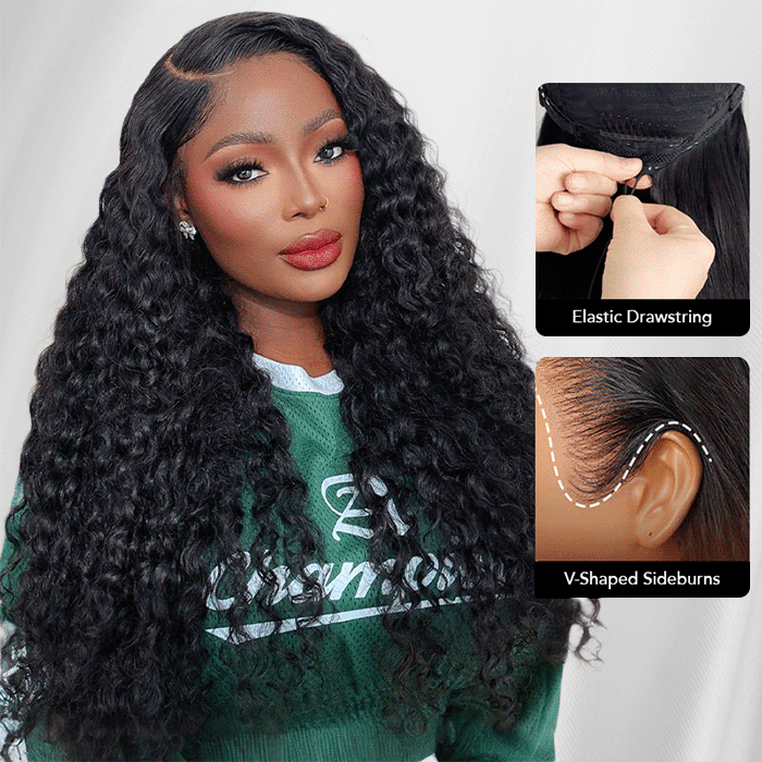 Deep Wave Frontal Wigs 13x6 HD Lace Front Human Hair Wigs with Baby Hair