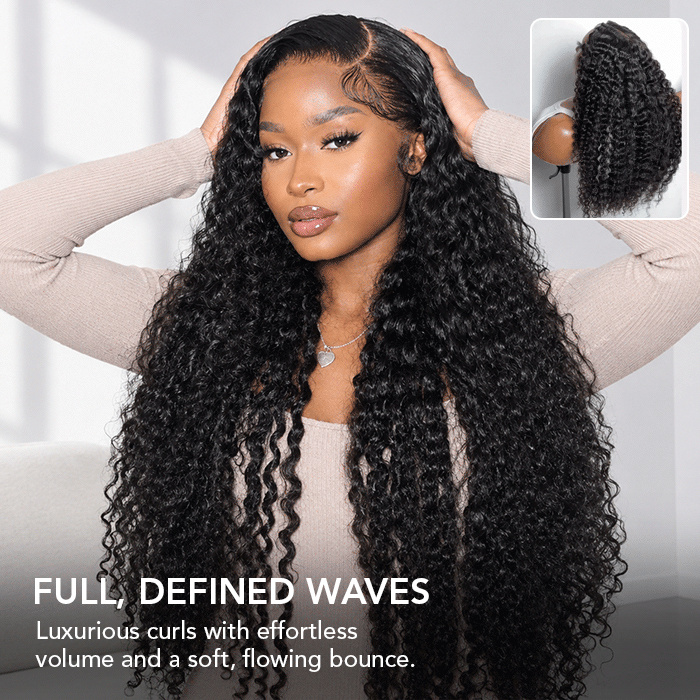 Deep Wave 13x4 Pre Bleached Knots HD Lace Front Human Hair Wigs For Women