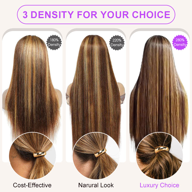 Highlight Put on go® Glueless Wig Pre Cut 4x4 HD Lace Closure Wig Beginner Friendly