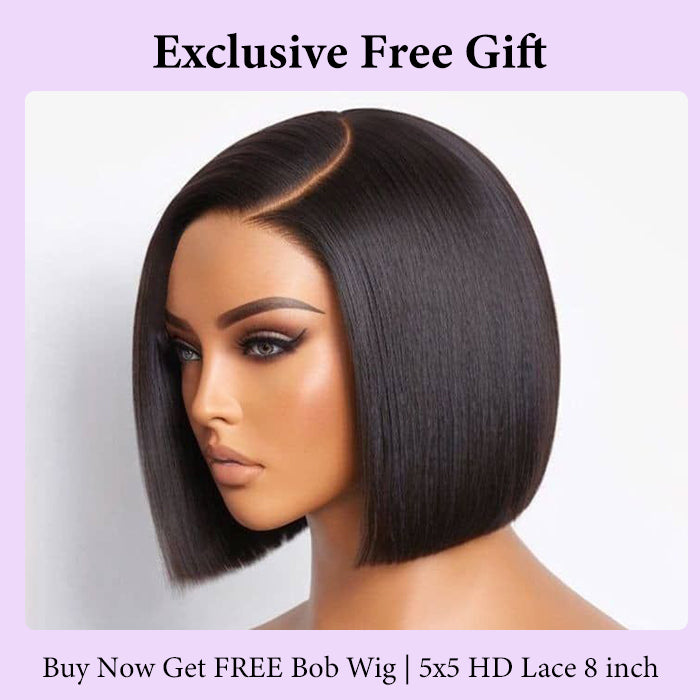 [ Exclusive Gift ] Short Straight 5x5 HD Lace Bob Wigs 8 inches