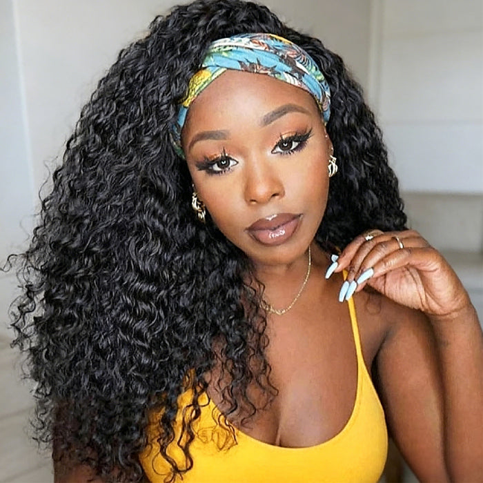 Deep Wave Headband Wigs Human Hair With Headband For Women, Beginner And Lazy Girls Friendly