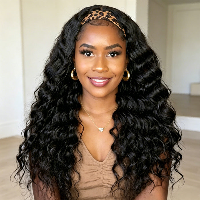 Loose Wave Headband Wigs Human Hair Wigs With Various Headbands