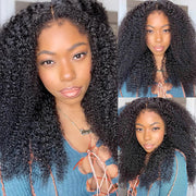 Glueless Kinky Curly Wig with Kinky Edge Hairline Looks Like It Grows Out of Your Scalp 13x4 13x6 HD Lace Wig with Drawstring