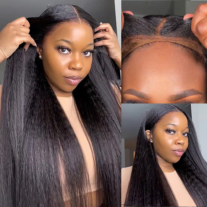 Kinky Straight Wig | Kinky Straight Human Hair Wigs | Headband Wig