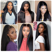 Kinky Straight 5x5 Invisible HD Lace Glueless Wig Pre-Plucked Natural Hairline With Bleached Invisible Knots