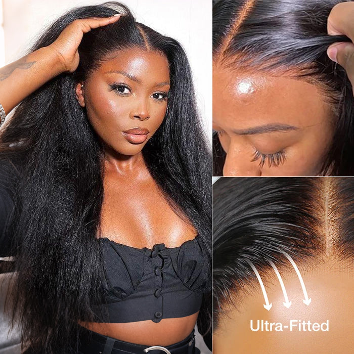 Glueless Kinky Straight Pre Cut Lace 8x5 13x4 360 HD Lace Frontal Human Hair Wigs For Beginners