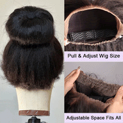 Kinky Straight Invisi Strap Snug Fit 360 Transparent Lace Frontal Bleached Knots Pre Cut Lace Wig