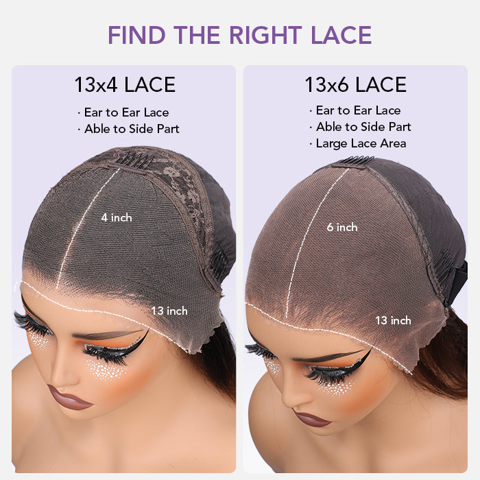 Curtain Bangs Body Wave Glueless 13x4 HD Lace Front Wig for Women 100% Human Hair Pre Plucked Pre Bleached