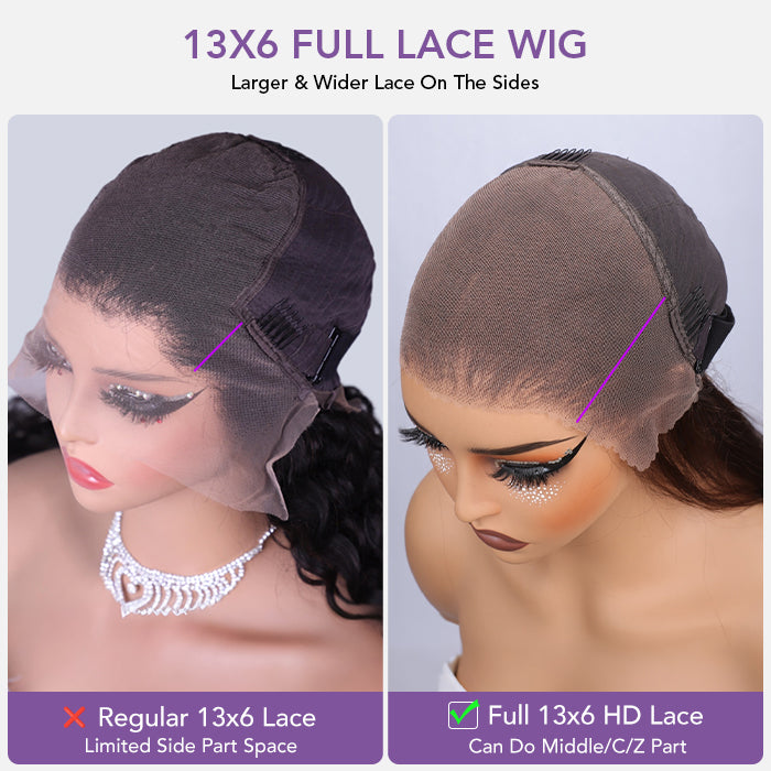 Curtain Bangs 13x4 Frontal HD Lace Wig Butterfly Haircut Straight Human Hair Wigs with Pre-Bleached Knots