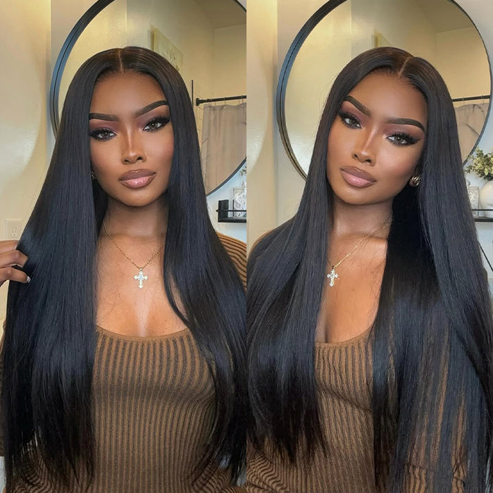 13x4 HD Lace Frontal Wig 100% Human Hair Wigs With Invisible Bleached Small Knots Hermosa Affordable Long Hair 180%