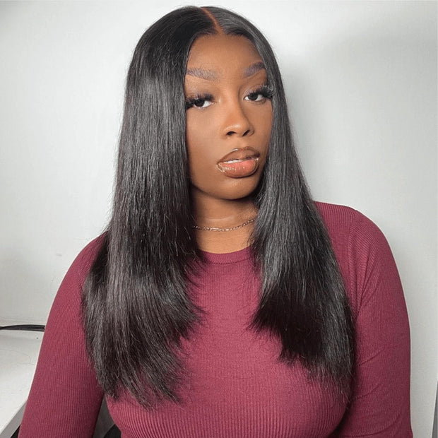 Hermosa Layered Cut Pre-plucked Glueless 13x4 Frontal Lace Wig 100% Human Hair Wigs
