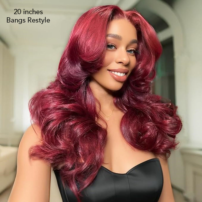 99J Burgundy Lace Front Wigs Body Wave Colored Human Hair Wigs 13x4 HD Lace Glueless Wigs