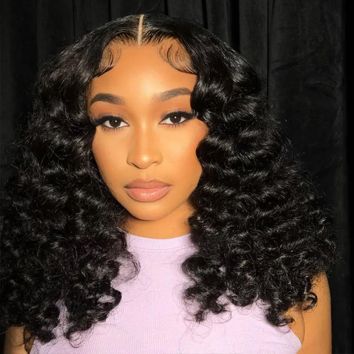 250 Density Loose Deep Wave Bob Wig 13x4 Lace Front Virgin Human Hair Wigs with Pre Plucked Hairline