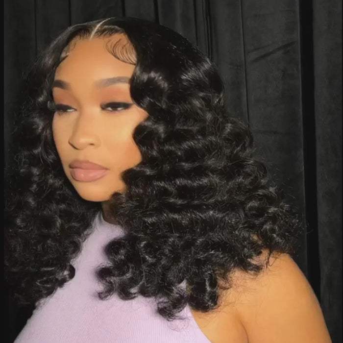 250 Density Loose Deep Wave Bob Wig 13x4 Lace Front Virgin Human Hair Wigs with Pre Plucked Hairline