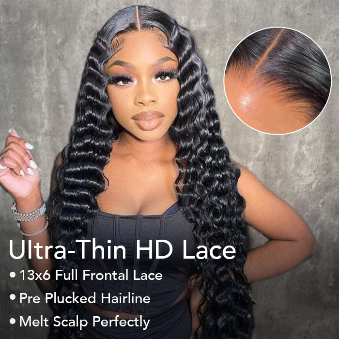Transparent Lace Wig Loose Deep Wave 100% Real Human Hair  display picture 3