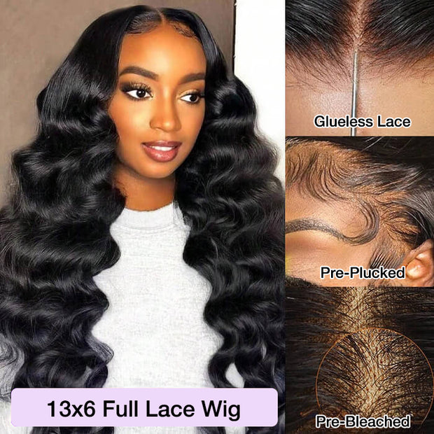 Bouncy Loose Wave 13x6 Full Invisible Hd Transparent Lace Front Wigs For Women