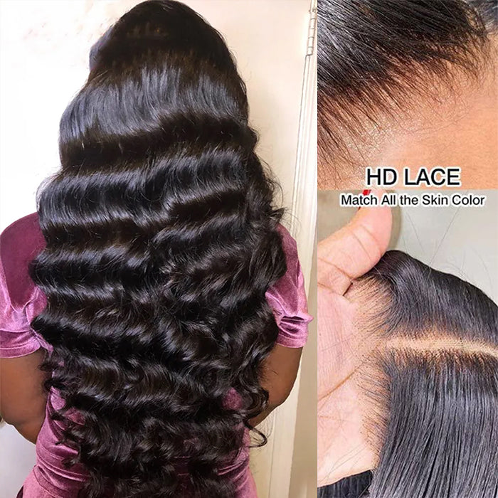 Loose Wave 13x6 Full Lace Frontal Wig Pre Bleached Glueless  display picture 1