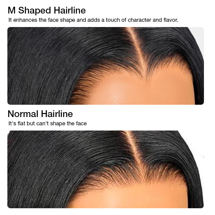 Widow's Peak M Hairline 13x6 HD Lace Front Wig Straight Brazilian Human Hair