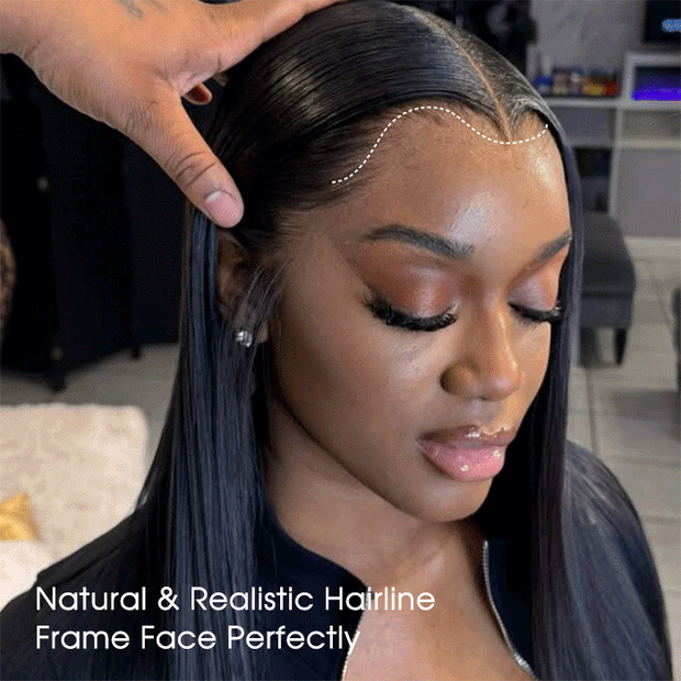 Widow's Peak M Hairline 13x6 HD Lace Front Wig Straight Brazilian Human Hair