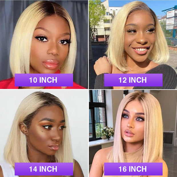 Ombre 613 Blonde Straight Bob Lace Front Wig 13X4 Lace Front Human Hair Wigs For Women