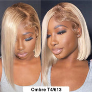 Ombre 613 Blonde Straight Bob Lace Front Wig 13X4 Lace Front Human Hair Wigs For Women